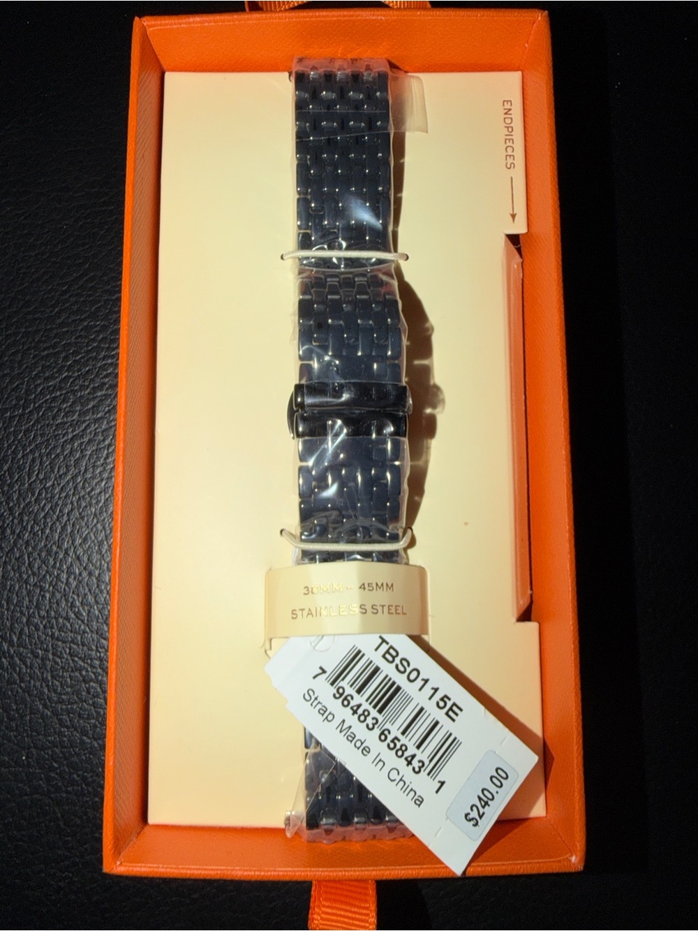 🖤 Tory Burch Eleanor Black Stainless Steel Watch Band for Apple Watch Bracelet - Picture 11 of 13